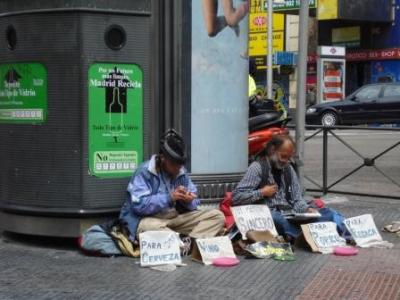 Bettler auf der Gran Via (zweckgebundene Spenden)